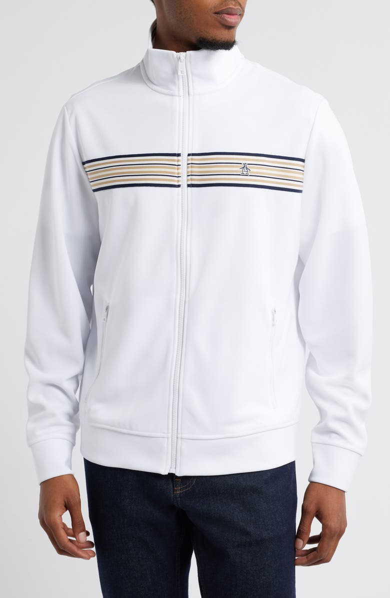 Original Penguin Chest Stripe Tape Track Jacket, Alternate, color, 