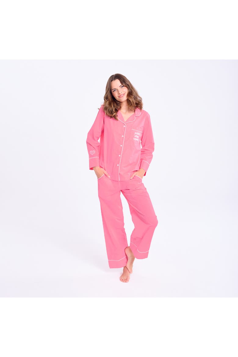 Long Pajama Set, Alternate, color, Pink Pickle Sleep Repeat