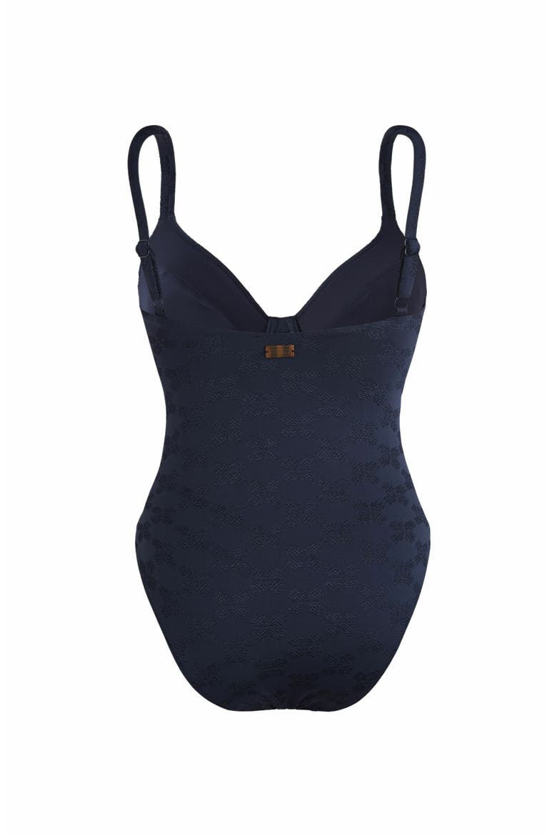 Women's Turtles Monogram Underwire One-Piece Swimsuit, Alternate, color, BLEU MARINE