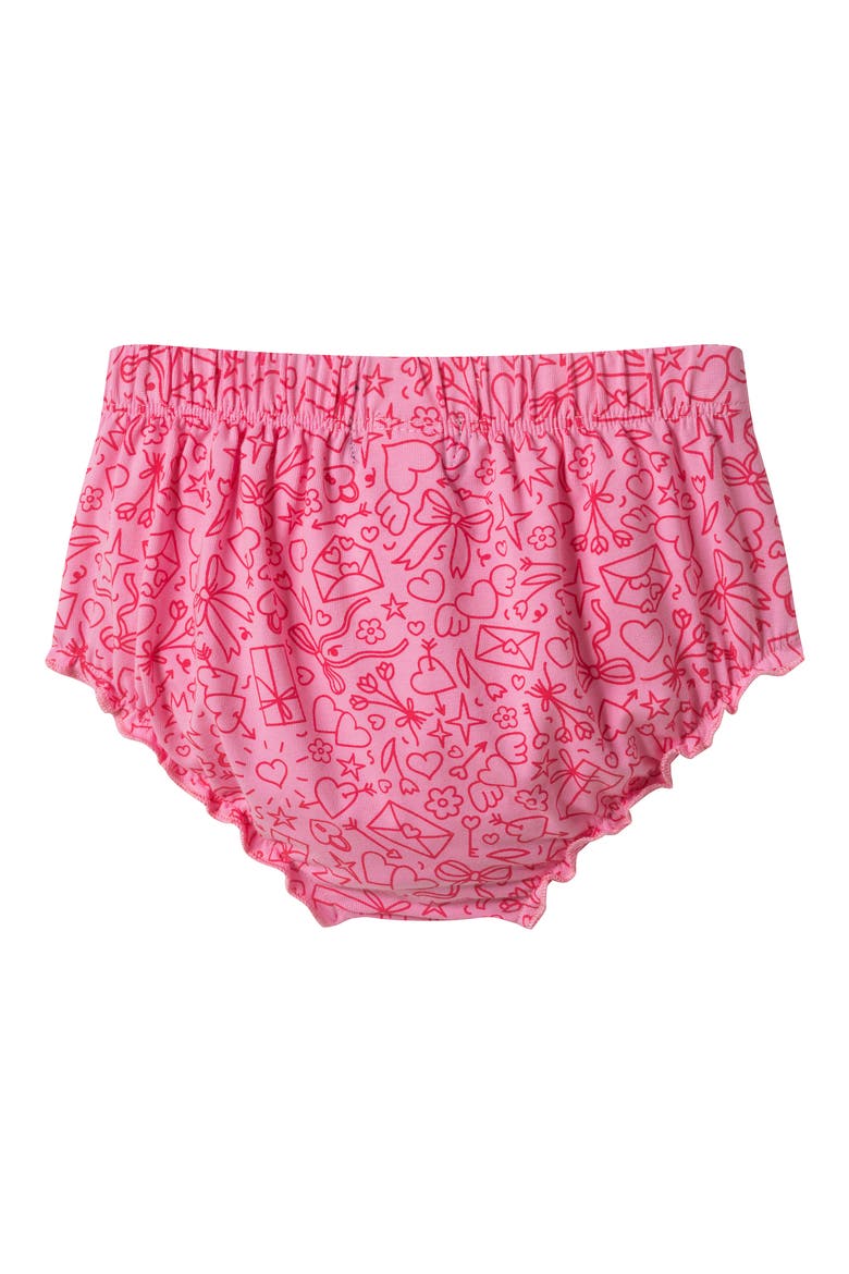 Kids' Long Sleeve Dress, Bloomers & Headband Set, Alternate, color, PINK VALENTINE