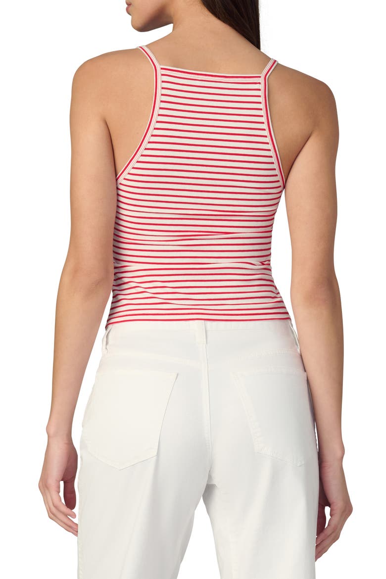 The Everyday Stripe Tank Top, Alternate, color, WHITE/ CHERRY RED STRIPES