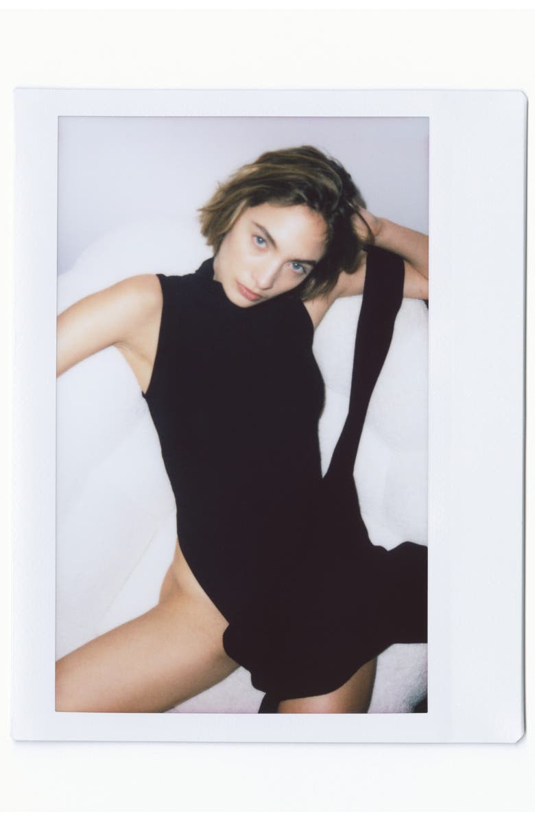 H&M Draped Thong Body, Alternate, color, Black