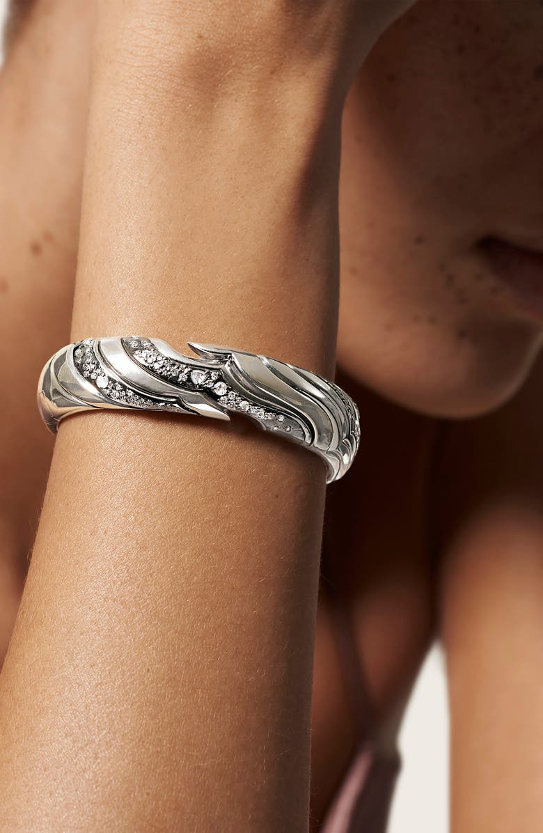 John Hardy Small Kick Cuff Bracelet with Diamonds, Alternate, color, 