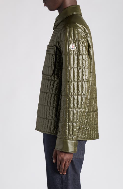 Moncler Madiere Rectangle Tech Casual Jacket In Green