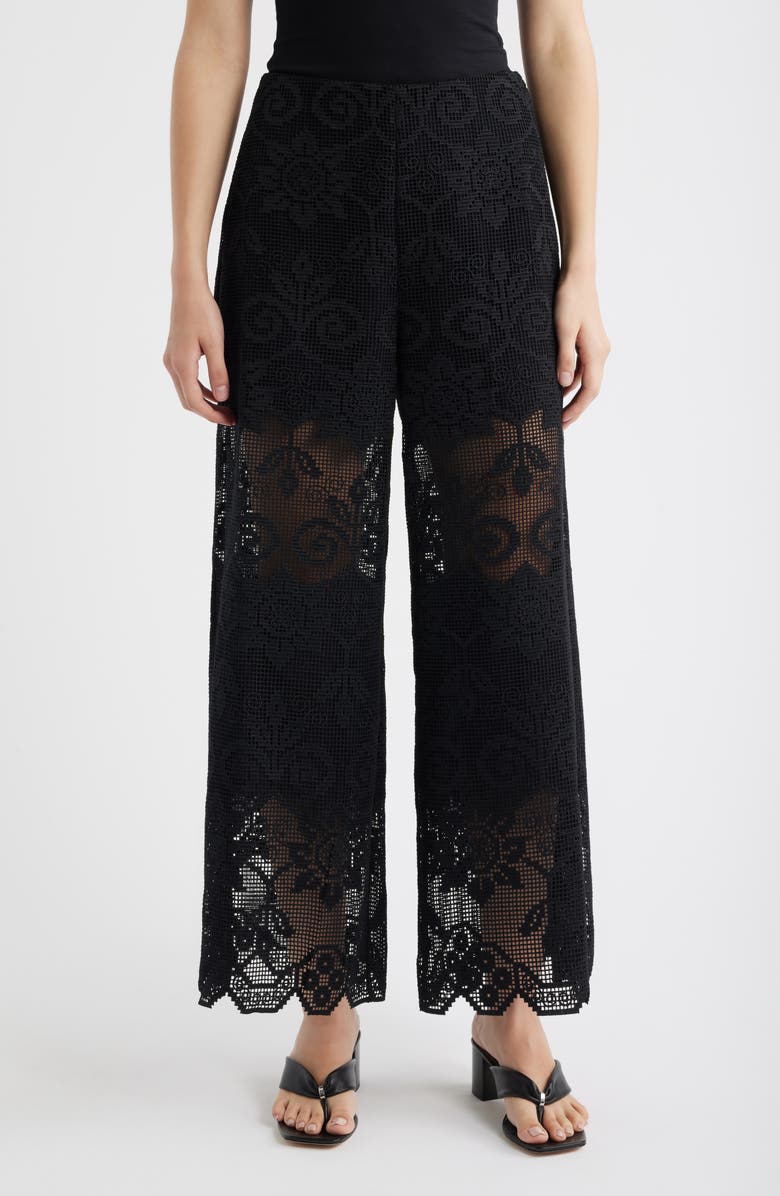 KOBI HALPERIN Gina Lace Pants, Main, color, Black