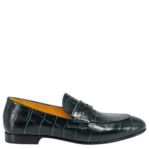 Flat Croc Embossed Loafer