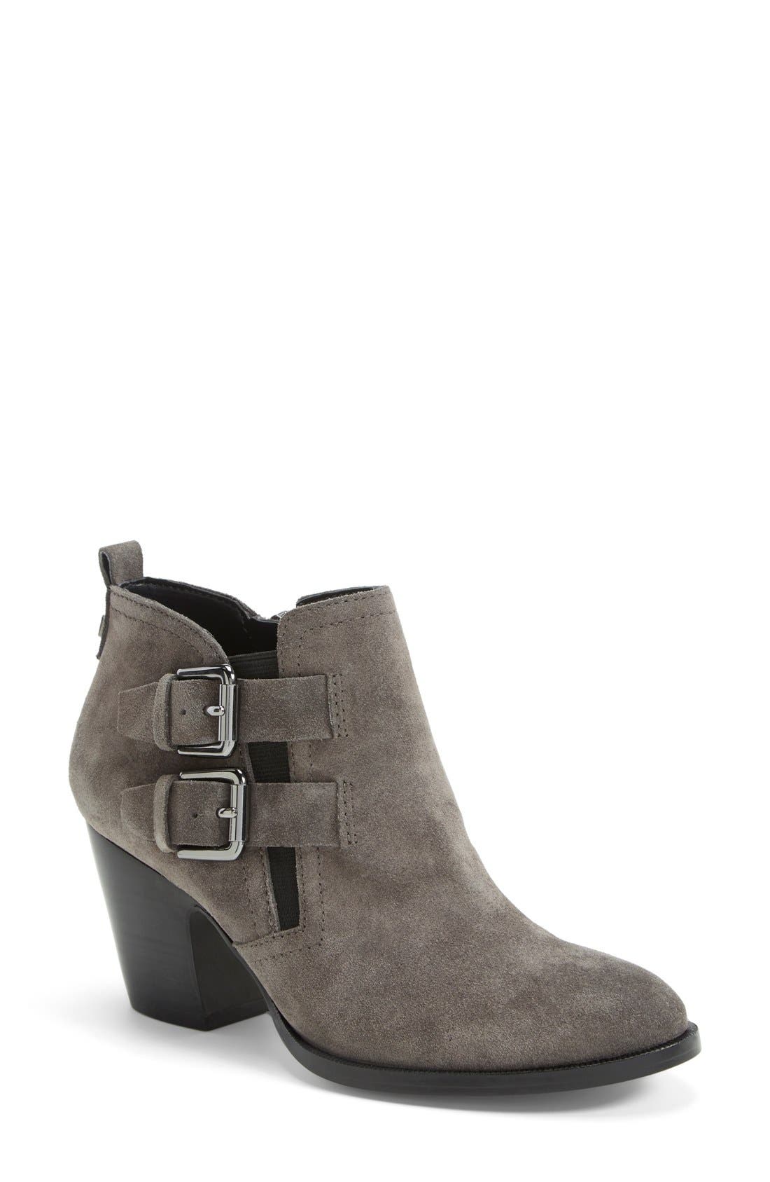 'Taren' Suede Bootie, Main, color, GREY SUEDE
