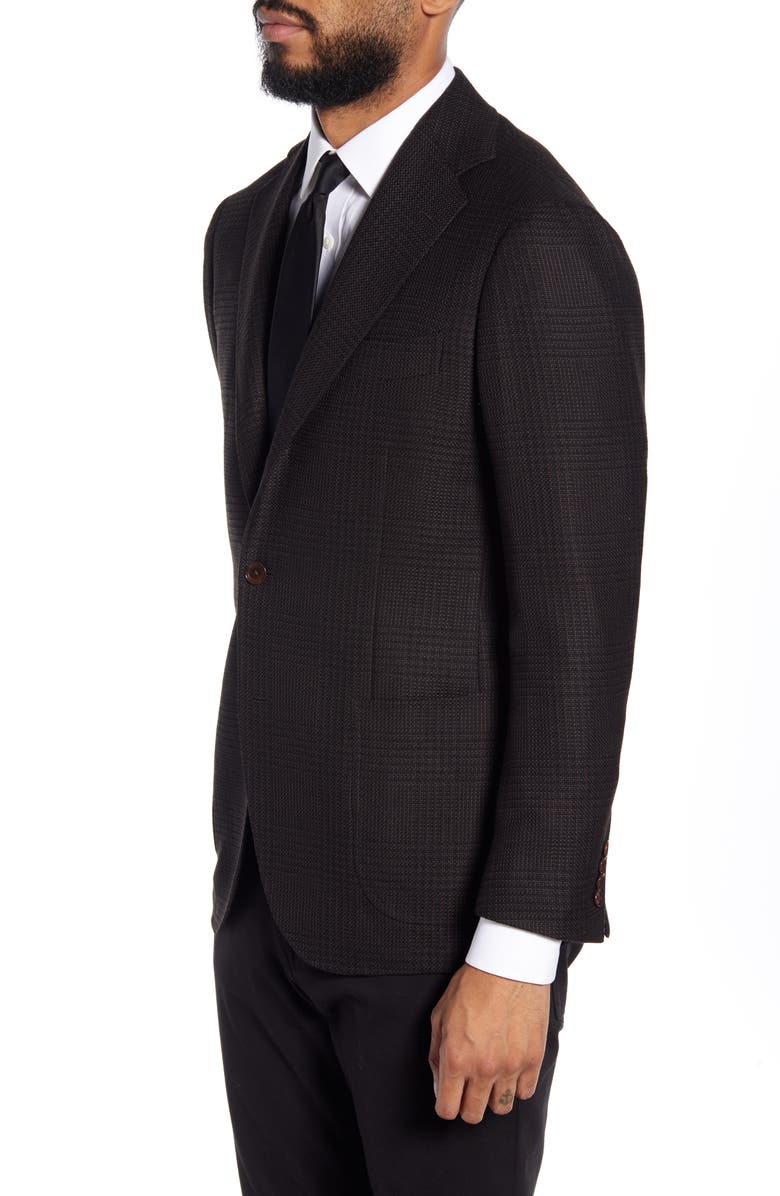 Ring Jacket Balloon Trim Fit Plaid Wool Sport Coat, Alternate, color,