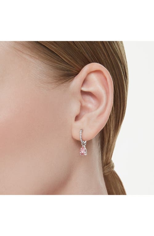 Swarovski Attract Drop Hoop Earrings In Pink