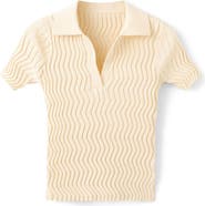 MANGO Zigzag Rib Polo Sweater