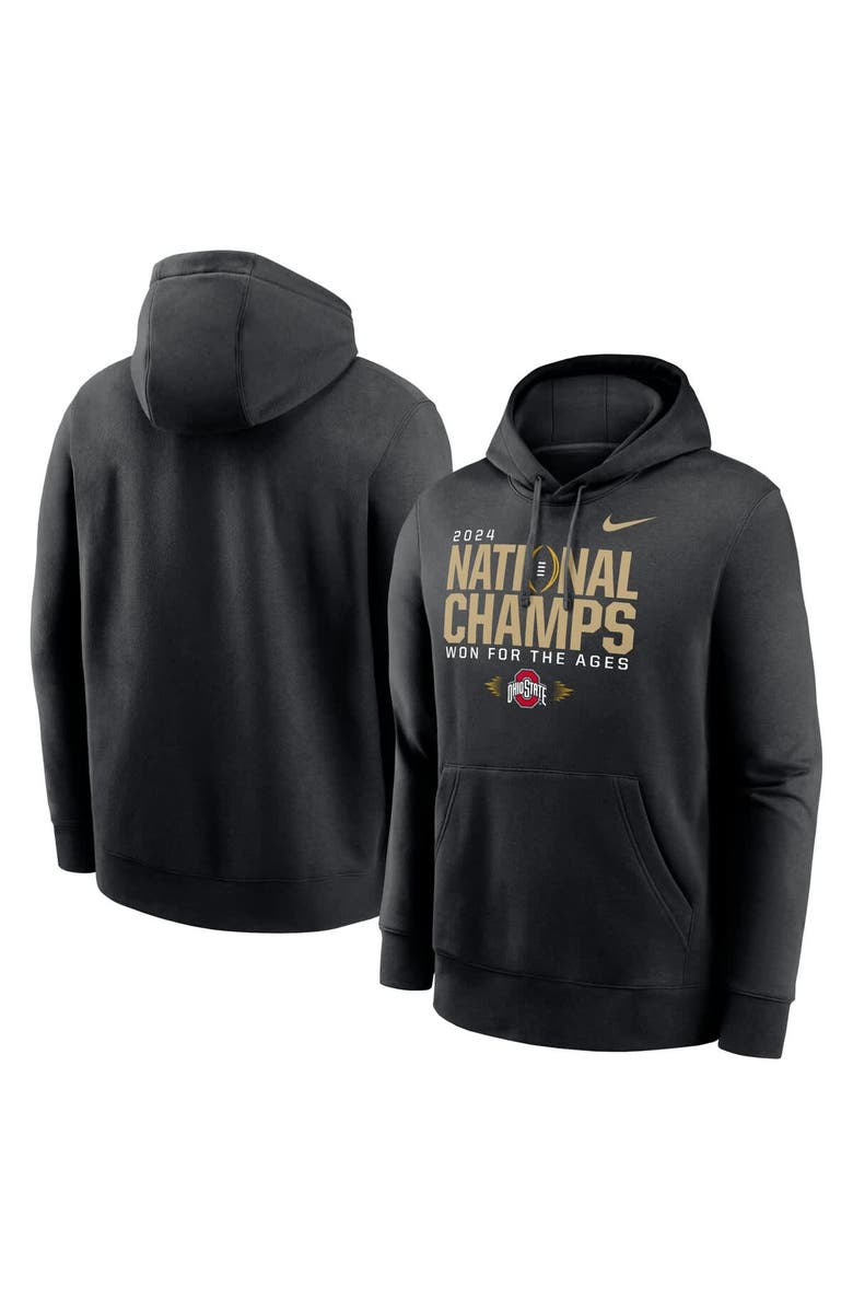 Nike Men's Nike Black Ohio State Buckeyes College Football Playoff 2024 National Champions Locker Room Pullover Hoodie, Main, color, 