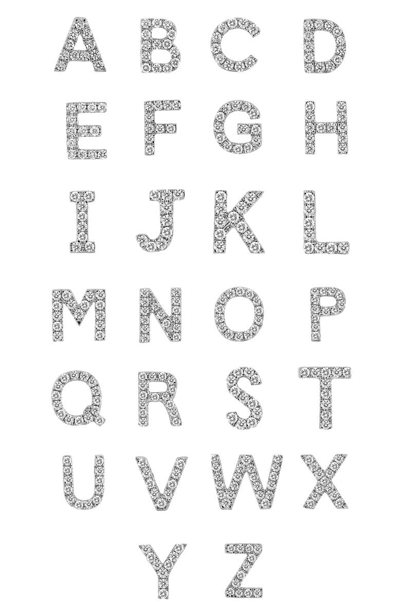 Bony Levy Classic Initial Personalized Diamond Pavé Charm Necklace, Alternate, color, 18K White Gold - 2 Charms