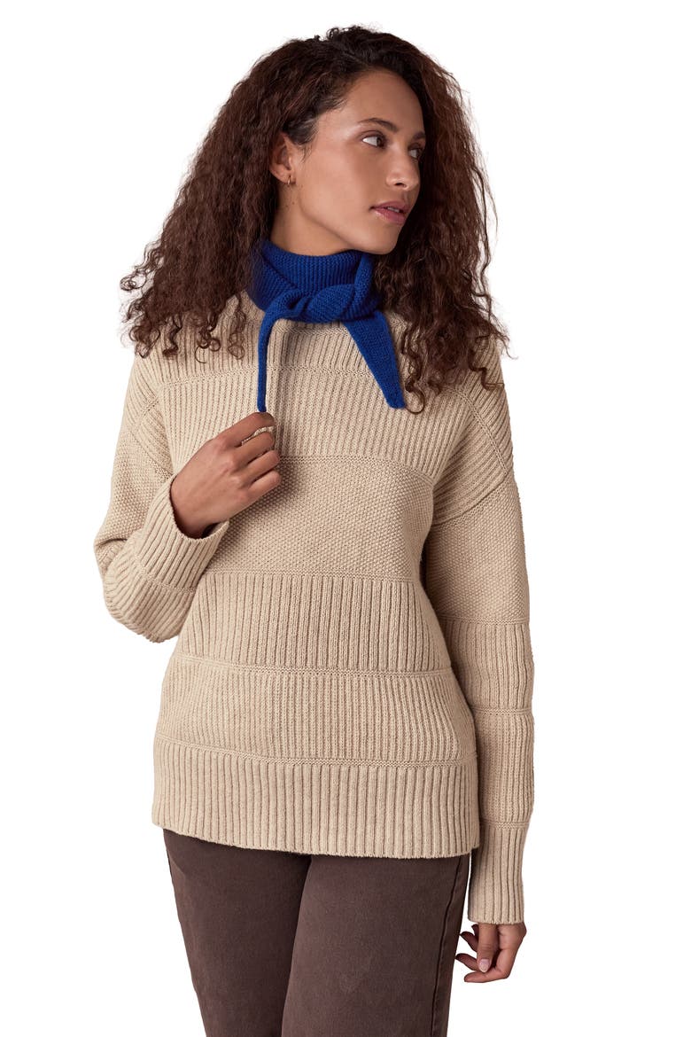British Garter Stitch Neck Tie, Alternate, color, Cobalt