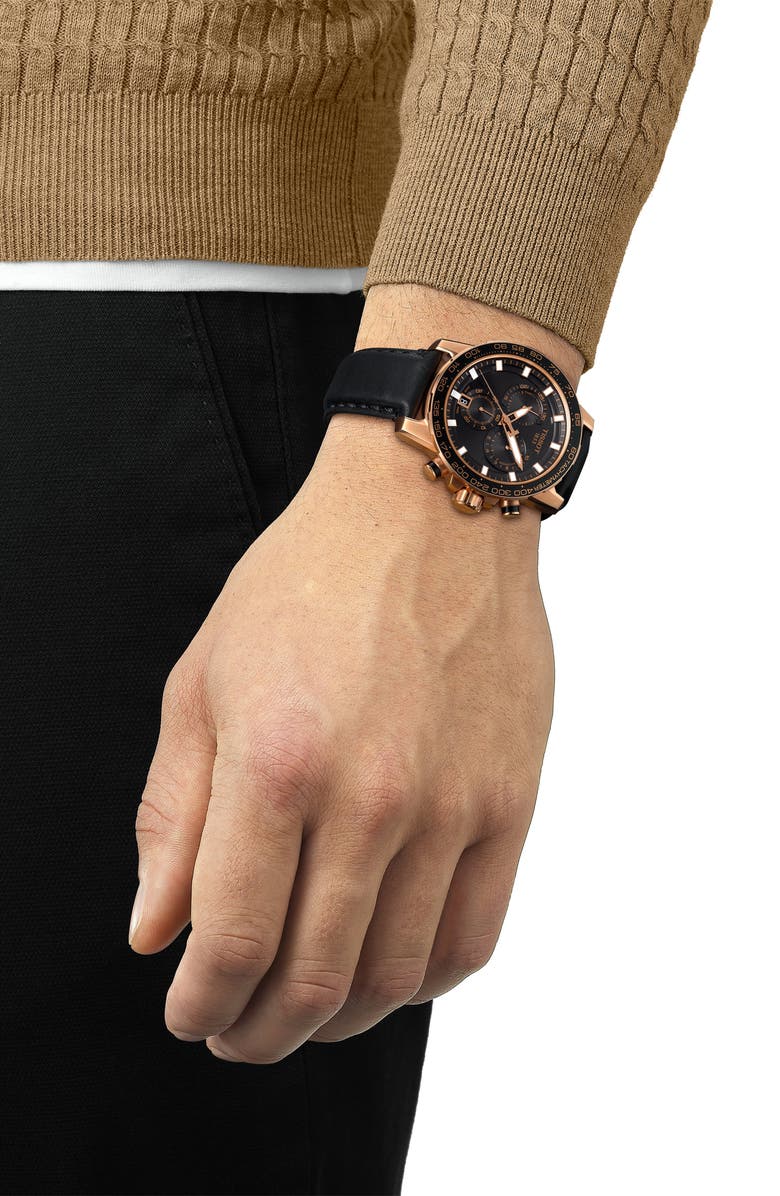 Tissot Supersport Chronograph Leather Strap Watch, 45.5mm, Alternate, color,