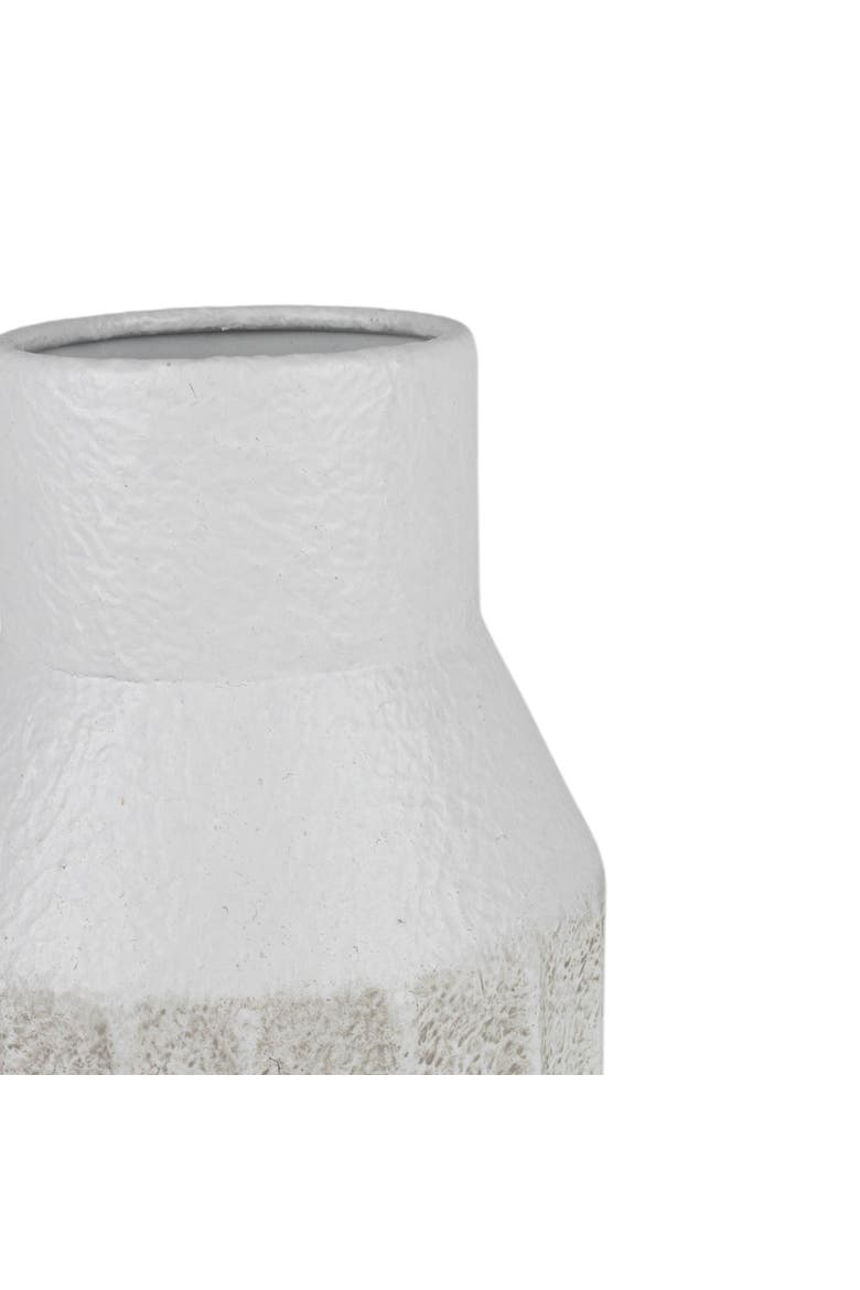 Fluted Sandy Vase White Metal, Alternate, color, White