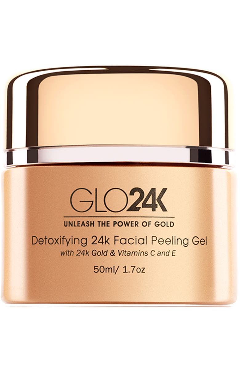 GLO24K UNLEASH THE POWER OF GOLD Detoxifying 24k Facial Peeling Gel, Main, color, Na
