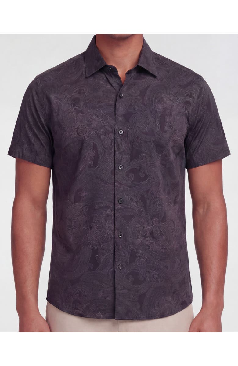 Lords of Harlech Paisley Explosion Mens Printed Button Up Shirt, Alternate, color, Paisley Explosion Black