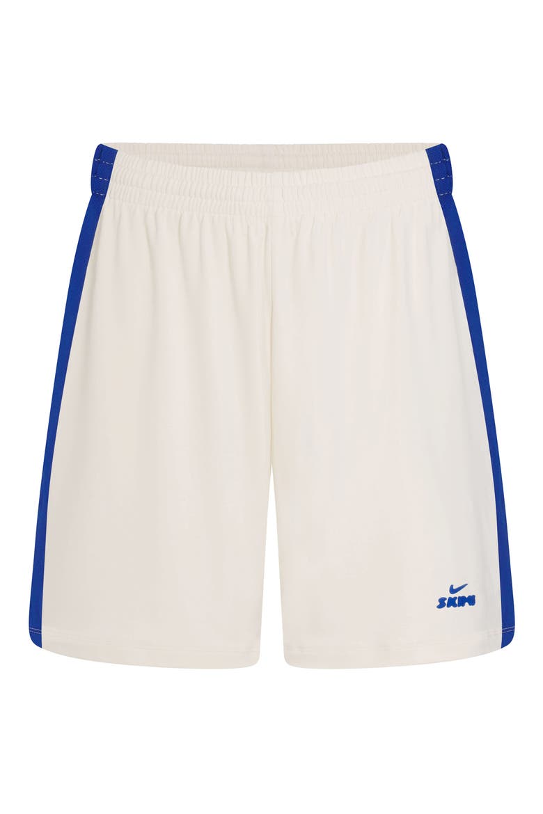 Stretch Knit Dolphin Shorts, Alternate, color, NSKM ACTV IVORY/ NSKM COBALT