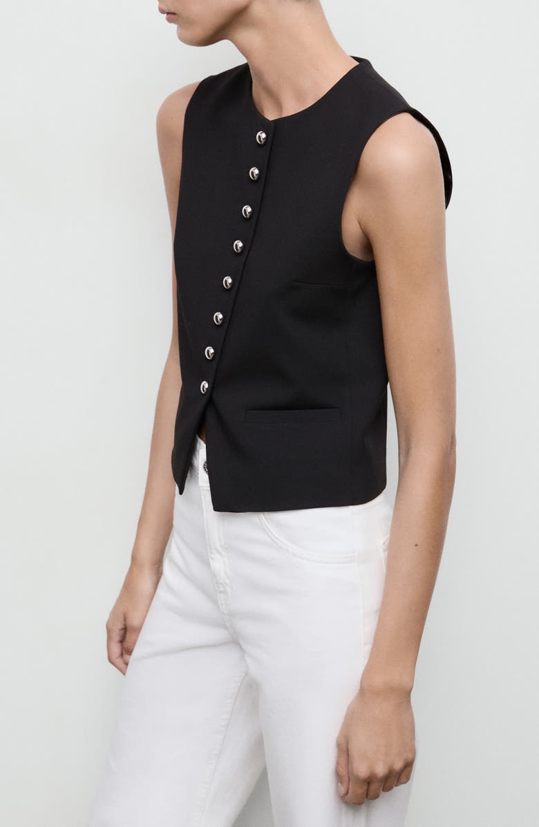 MANGO Gabo Vest, Alternate, color, Black