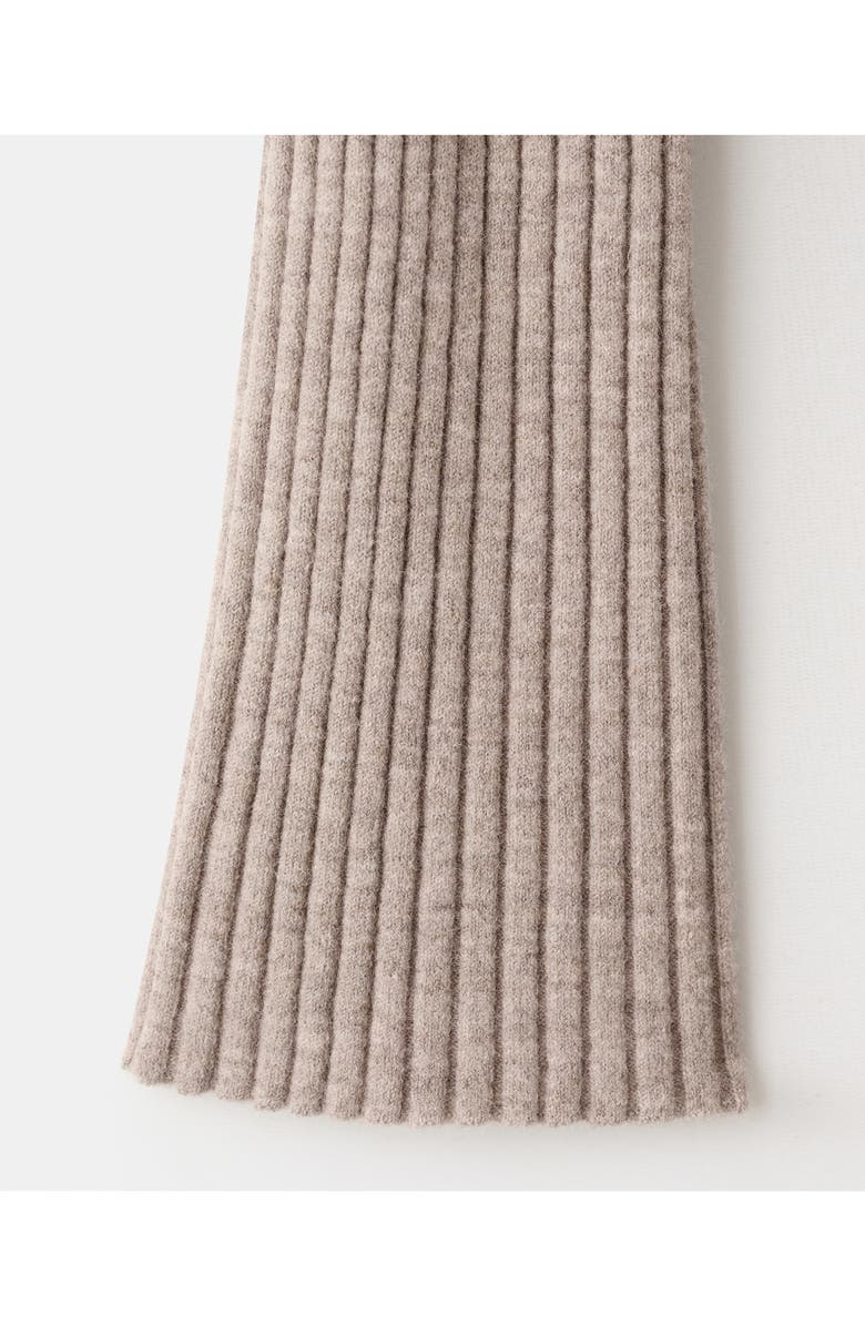 MANGO Rib Long Sleeve Midi Sweater Dress, Alternate, color, Medium Brown