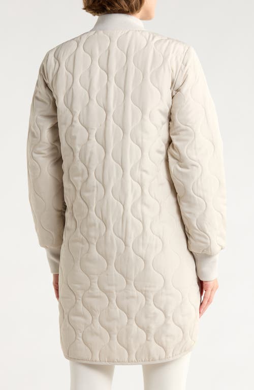 Z By Zella Longline Quilted Jacket In White
