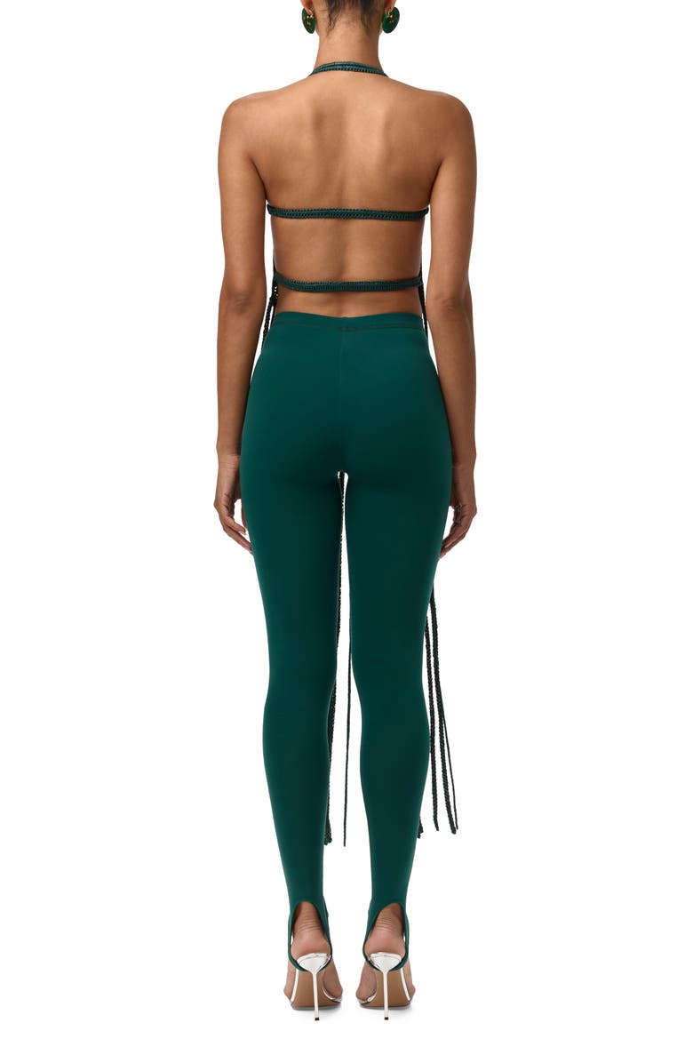 Naked Wardrobe Fringe Halter Top, Alternate, color, Jade