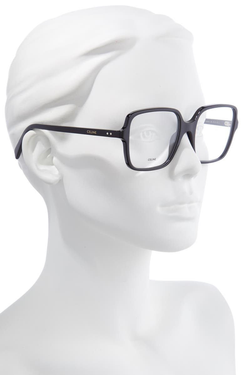 CELINE 57mm Square Reading Glasses, Alternate, color, 