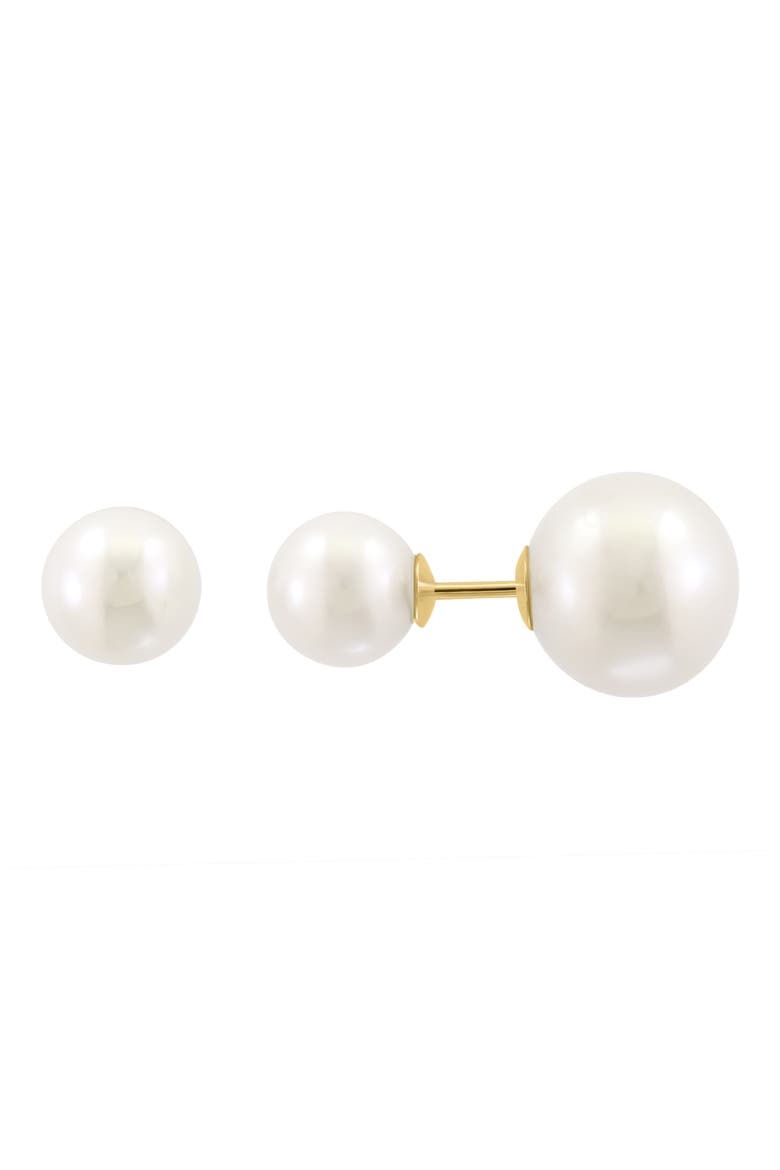 Freshwater Pearl Front/Back Earrings, Alternate, color, WHITE