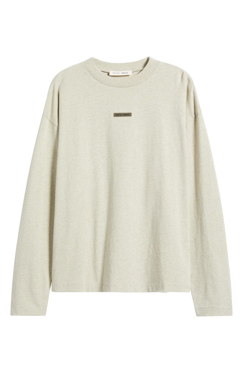 Fear of God Essentials Classic Fit Long Sleeve Logo Graphic T-Shirt, Alternate, color, Heather Stone