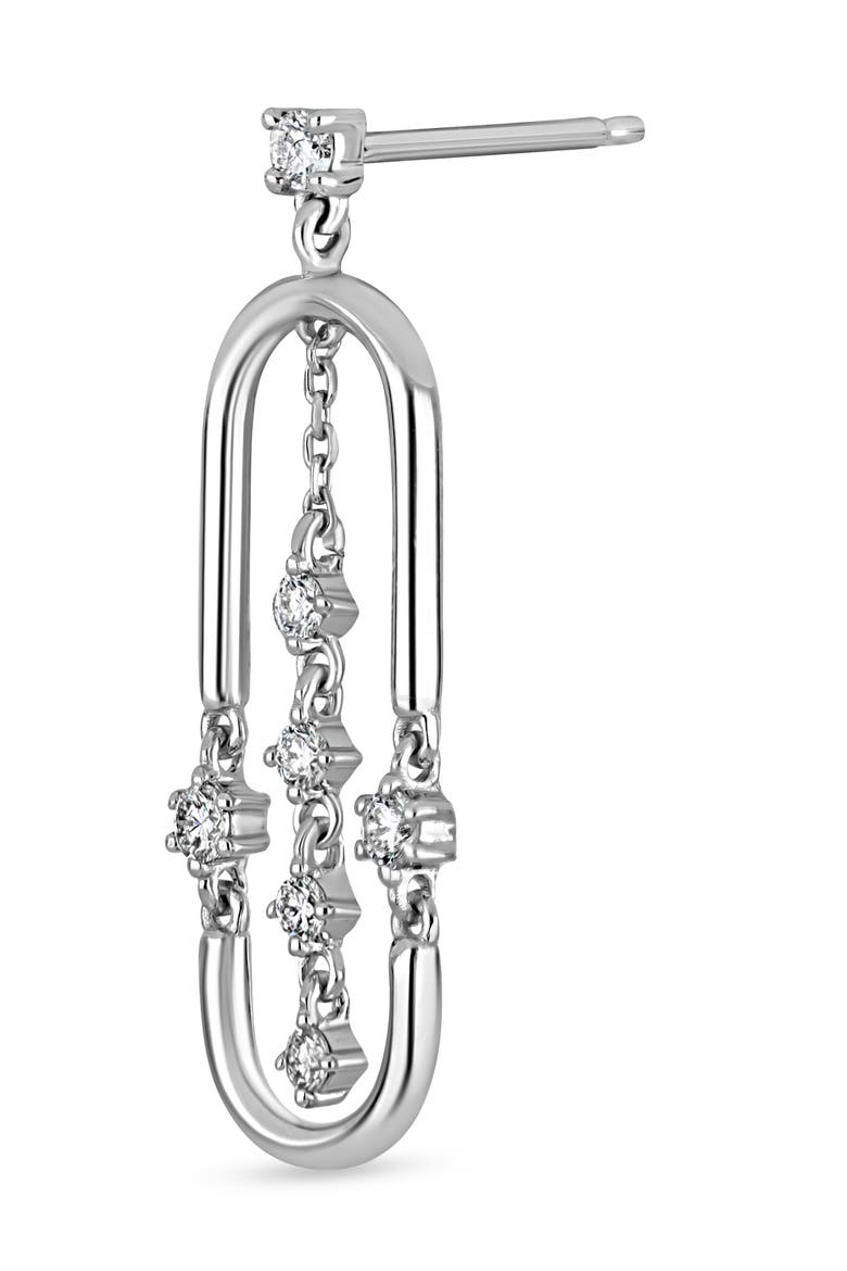 18K Gold Liora Diamond Drop Earrings, Alternate, color, 18K WHITE GOLD/ DIAMOND