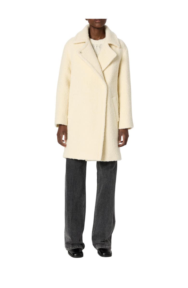 GERARD DAREL Maiwenn Bouclé Mid-Length Coat, Alternate, color, Ecru