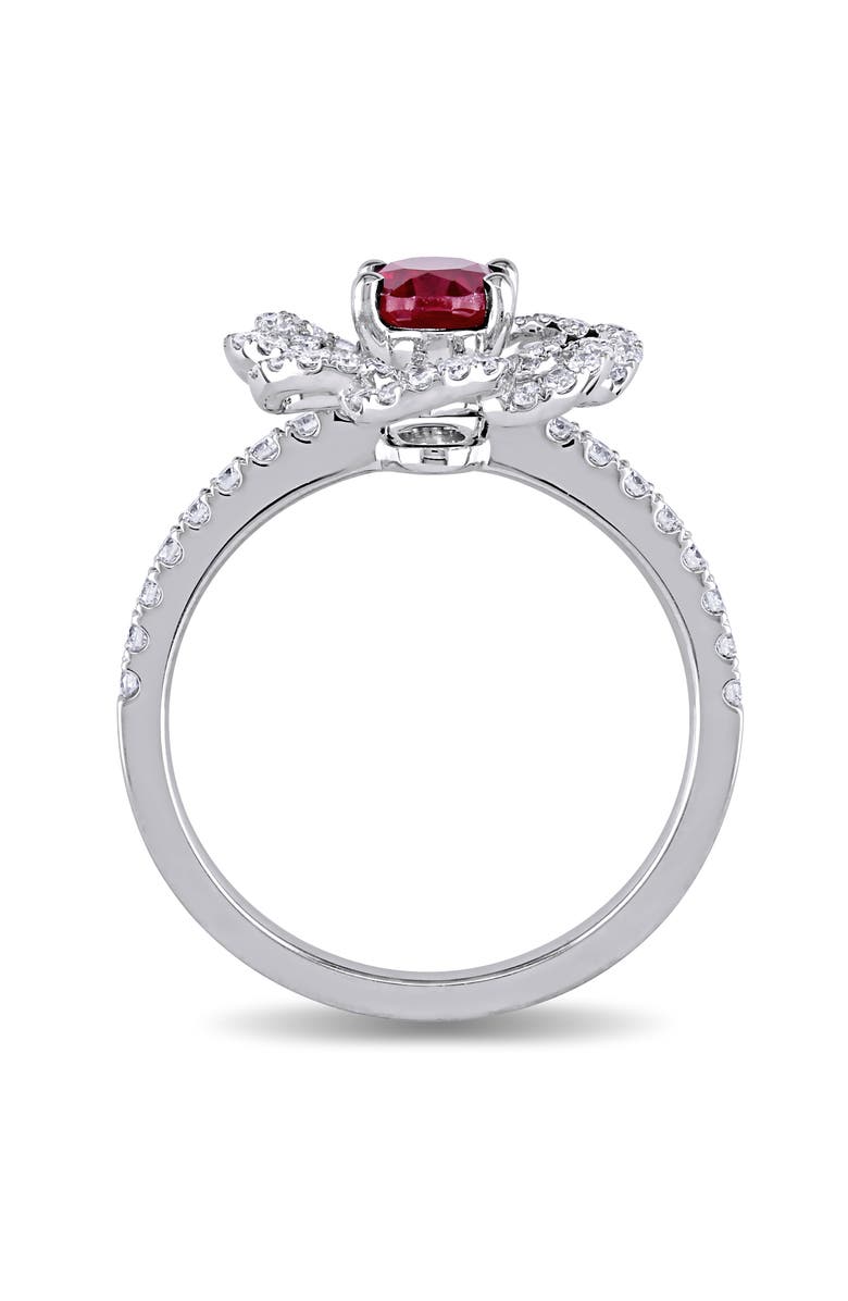 Julianna B. Ruby & Diamond Flower Ring 14k, Alternate, color, Ruby