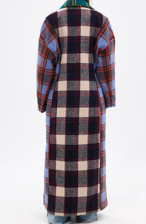 Azalea Wang Oversize Plaid Trench In Animal Print