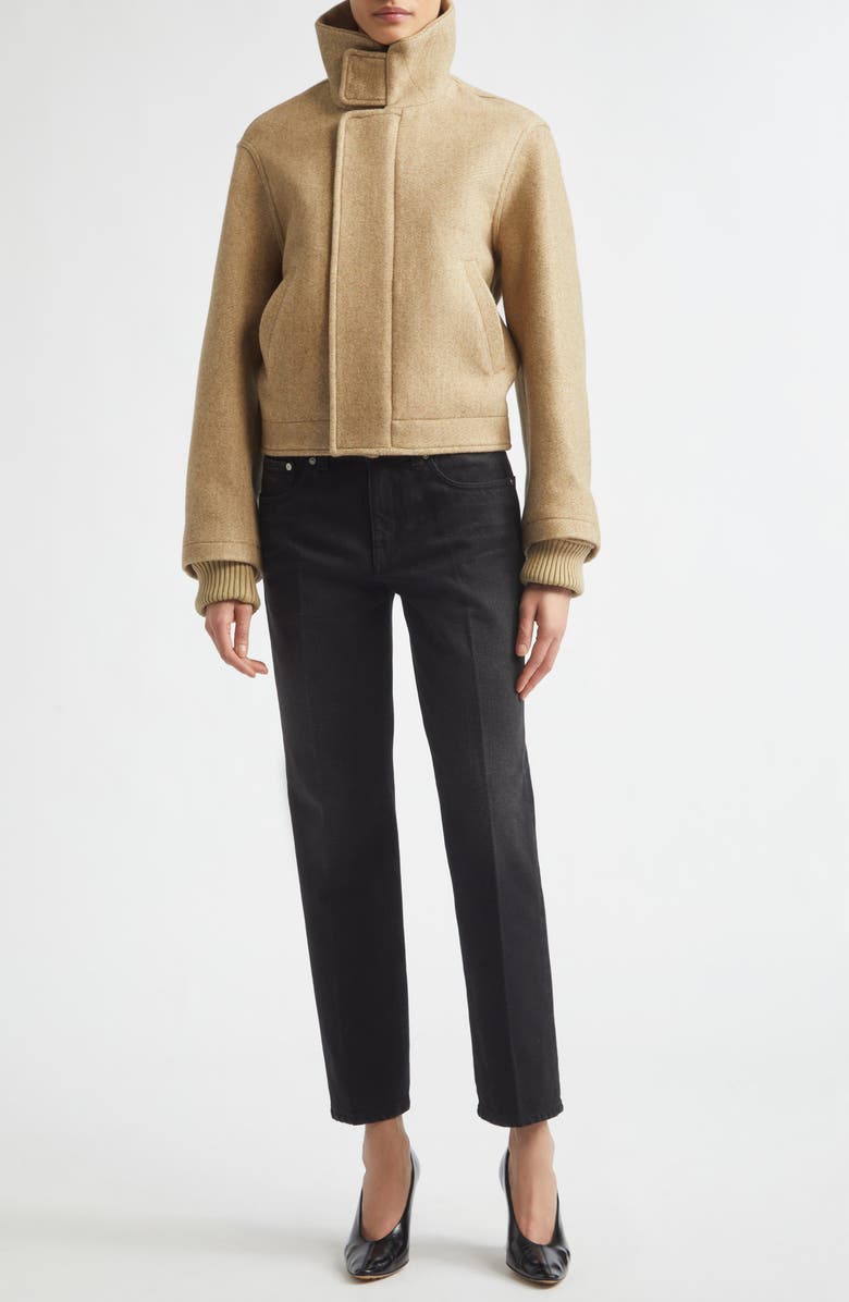 Victoria Beckham Low Rise Straight Leg Ankle Jeans, Alternate, color, Washed Black