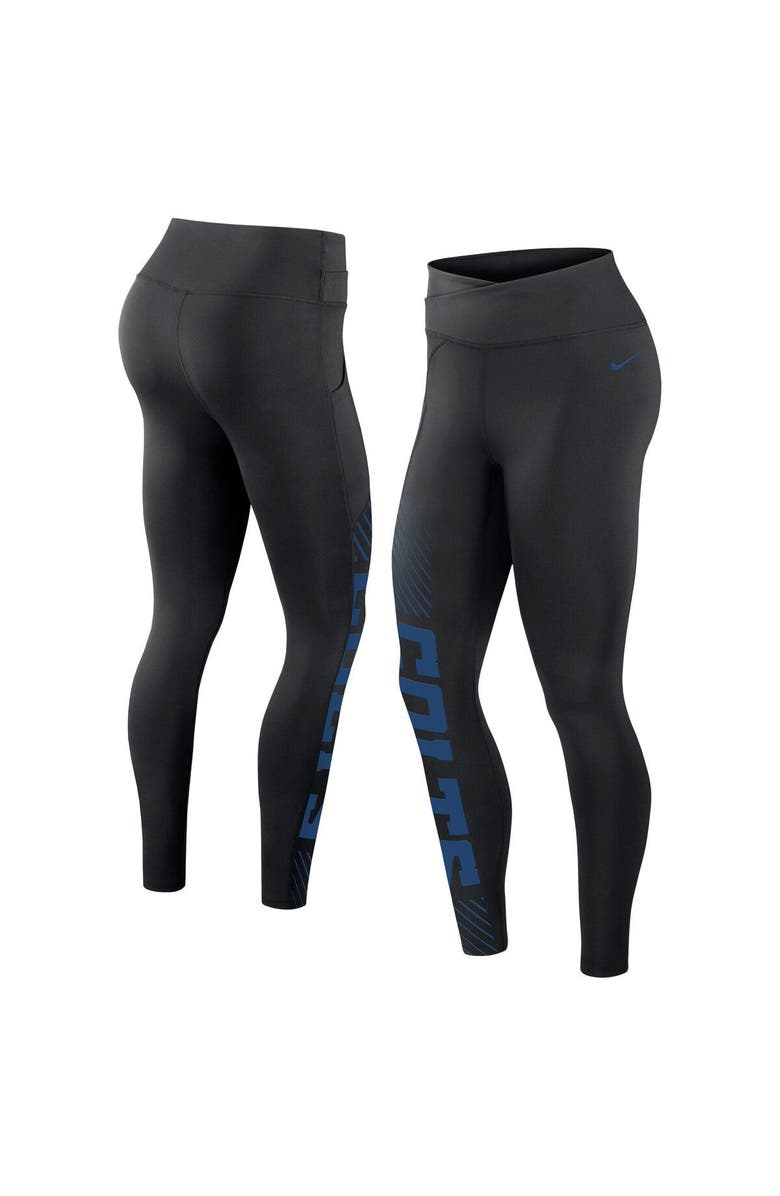Nike Women's Nike Black Indianapolis Colts Yard Line Crossover Leggings, Main, color, 