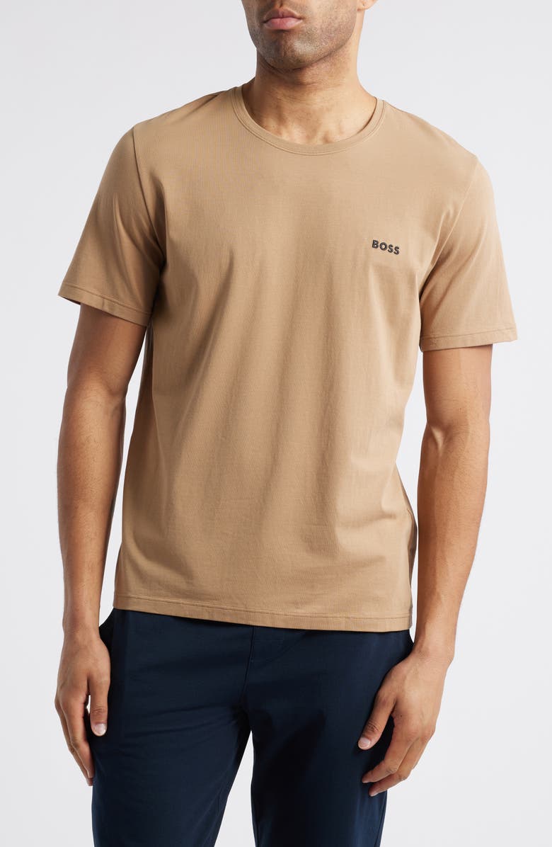 BOSS Mix Match Pajama T-Shirt, Main, color, Medium Beige