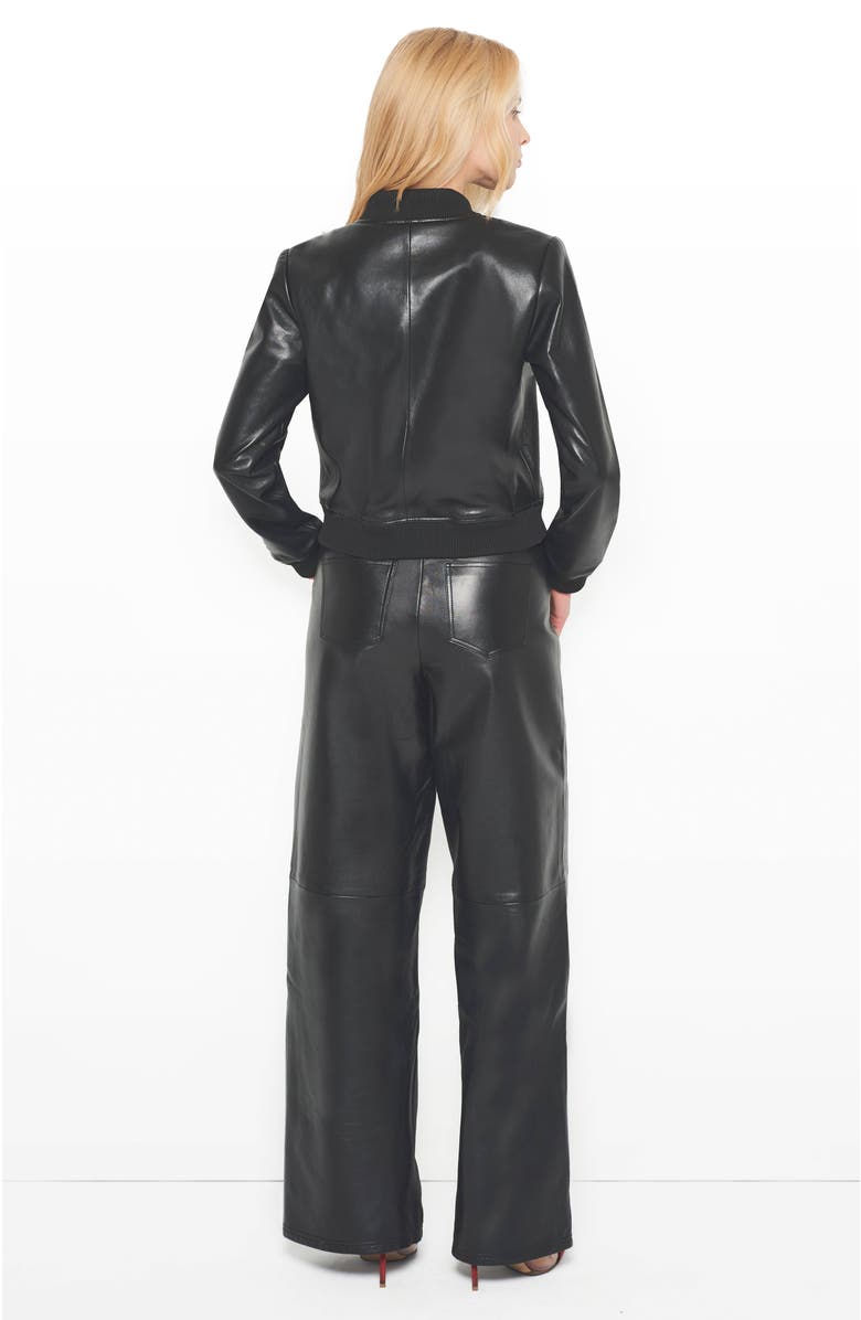 AS by DF Dixie Recycled Leather Bomber Jacket, Alternate, color, Black