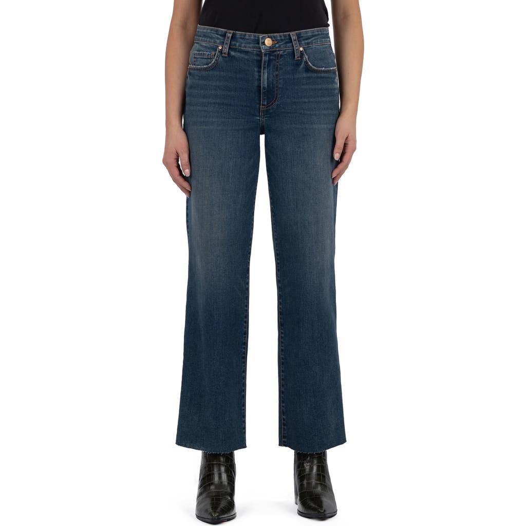 Kut From The Kloth Lucy Double Button Wide Leg Jeans In Multi