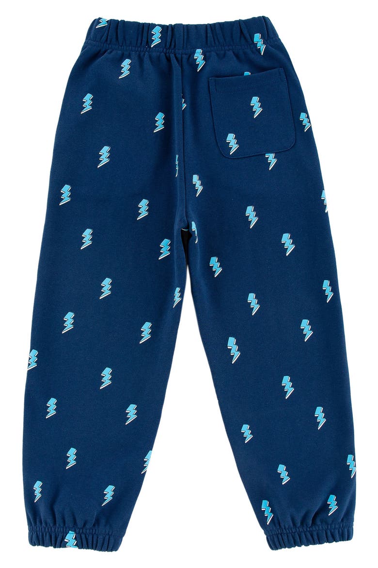 Kids' Lightning Bolt Print Fleece Sweatpants, Alternate, color, BLUE