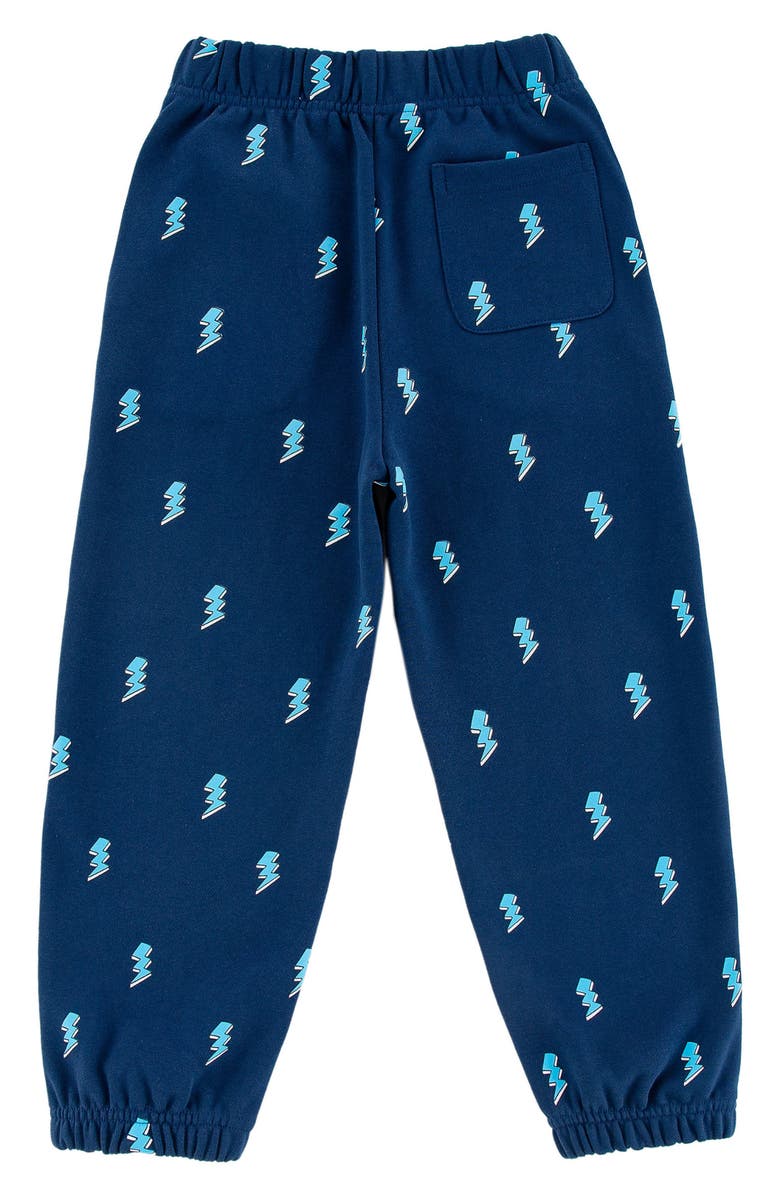 CALONIE Kids' Lightning Bolt Print Fleece Sweatpants, Alternate, color, Blue