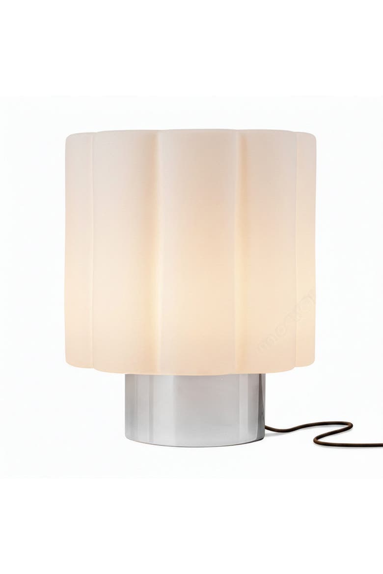 Addison 9" Chrome Matte Glass Integrated LED Table Lamp with Sliding Dimmer, Main, color, Chrome