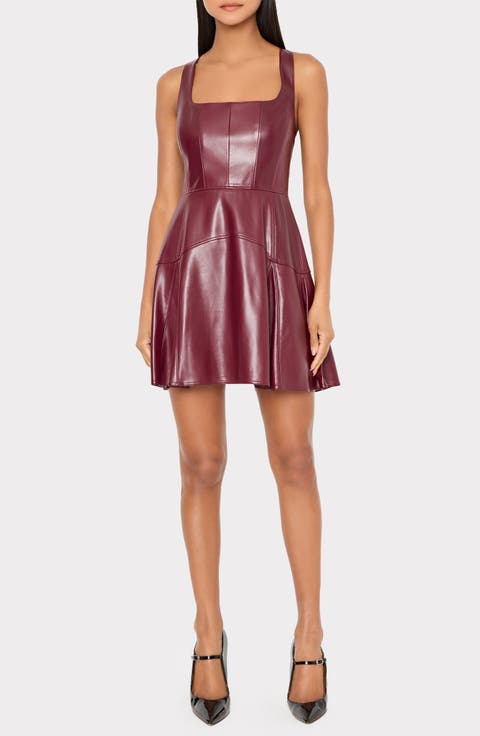 Faux Leather Minidress