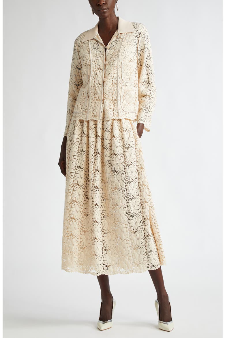 Floral Guipure Lace Midi Skirt, Alternate, color, PINK BLUSH
