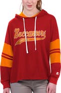 STARTER Women's Starter Red Tampa Bay Buccaneers Bump And Run Long Sleeve Hoodie T-Shirt