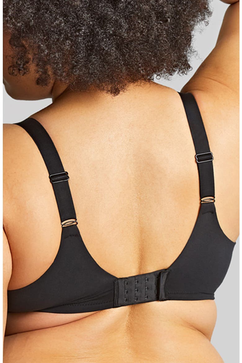 Bliss Underwire Stretch Side Support Bra, Alternate, color, NOIR