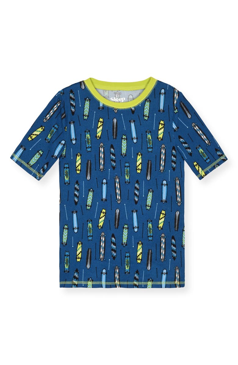 SLEEP ON IT Print Soft Fitted Two-Piece Pajama Set, Alternate, color, Blue