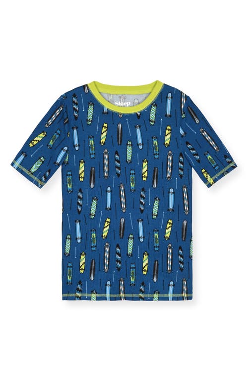 Cloud Nine Kids' Print Soft Fitted Two-piece Pajama Set In Blue