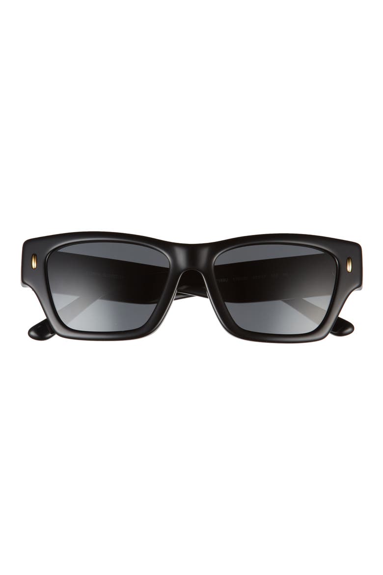52mm Rectangular Sunglasses, Main, color, BLACK