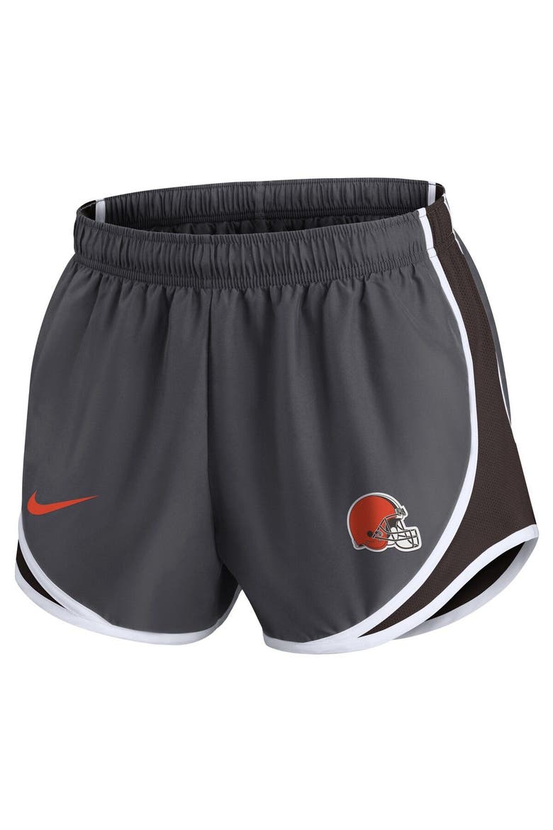 Women's Nike Charcoal Cleveland Browns Logo Performance Tempo Shorts, Alternate, color, Charcoal