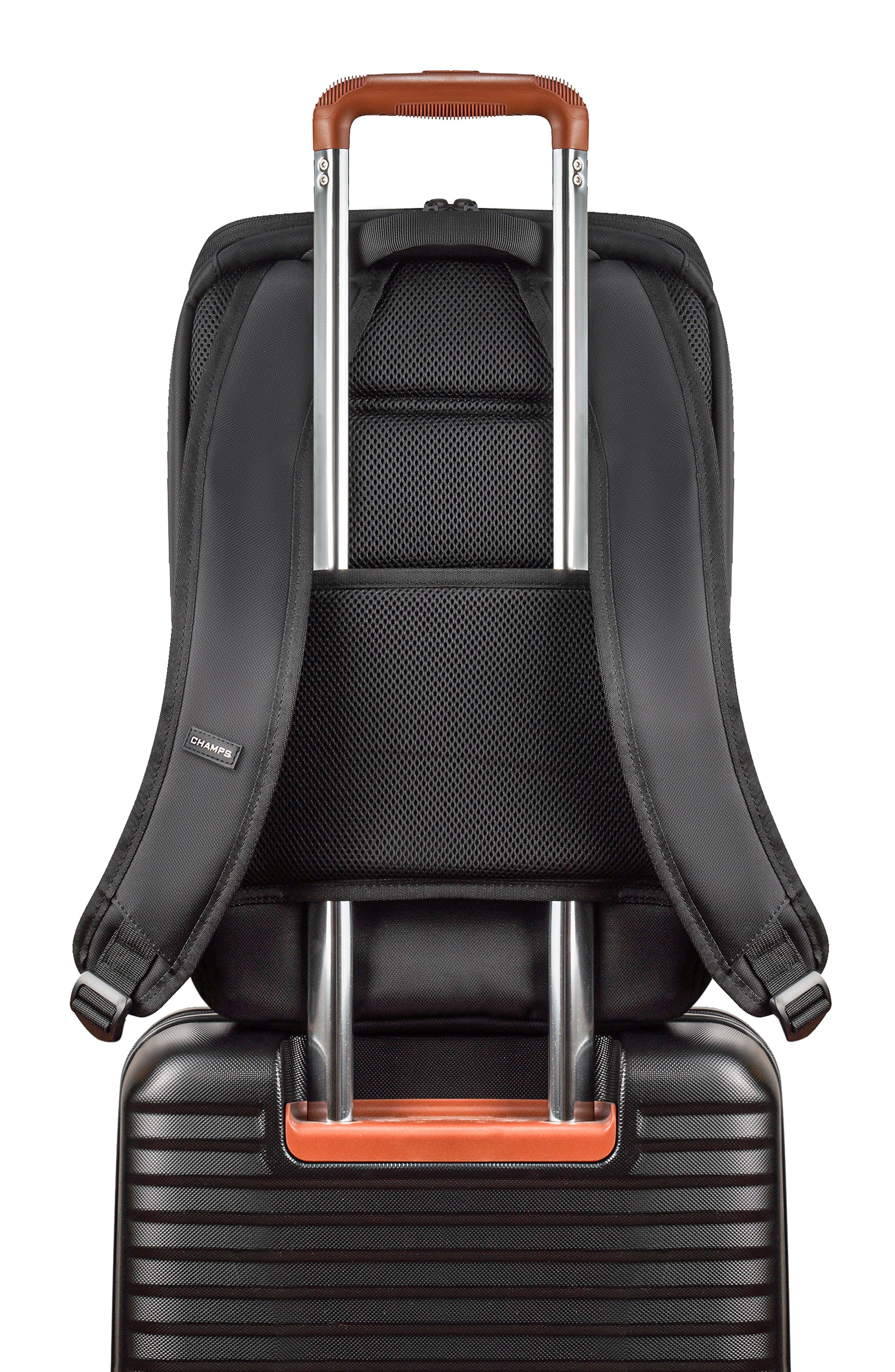 CHAMPS Waterproof Laptop Backpack, Alternate, color, Black